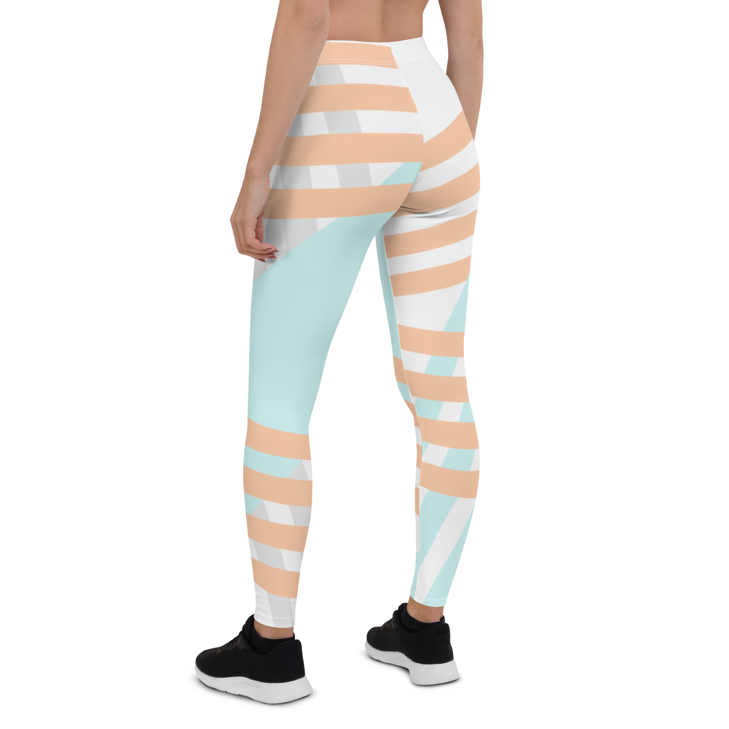 BabyCakes Regular Leggings - Blue & Peach Stripe