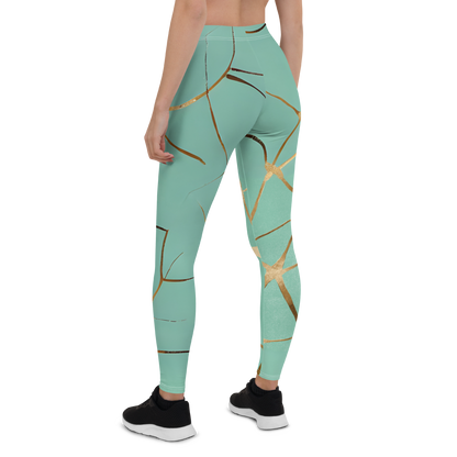 BabyCakes Regular Leggings - Teal & Gold