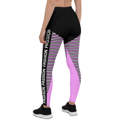 BabyCakes Regular Leggings - 'Fashion Passion' - Pink & Black