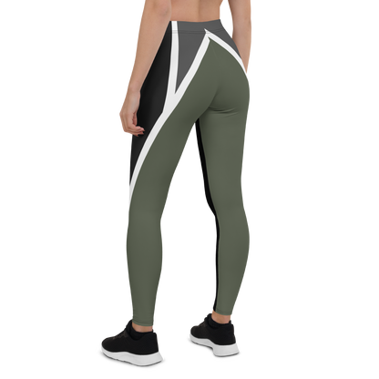 BabyCakes Regular Leggings - Green & Black Strip