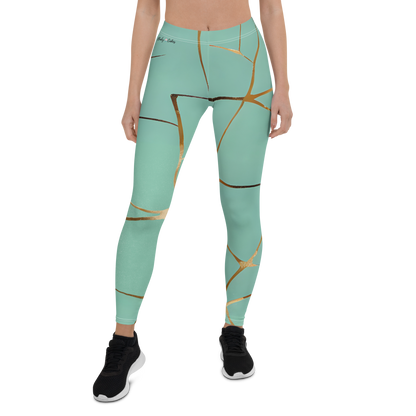 BabyCakes Regular Leggings - Teal & Gold