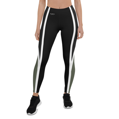 BabyCakes Regular Leggings - Green & Black Strip