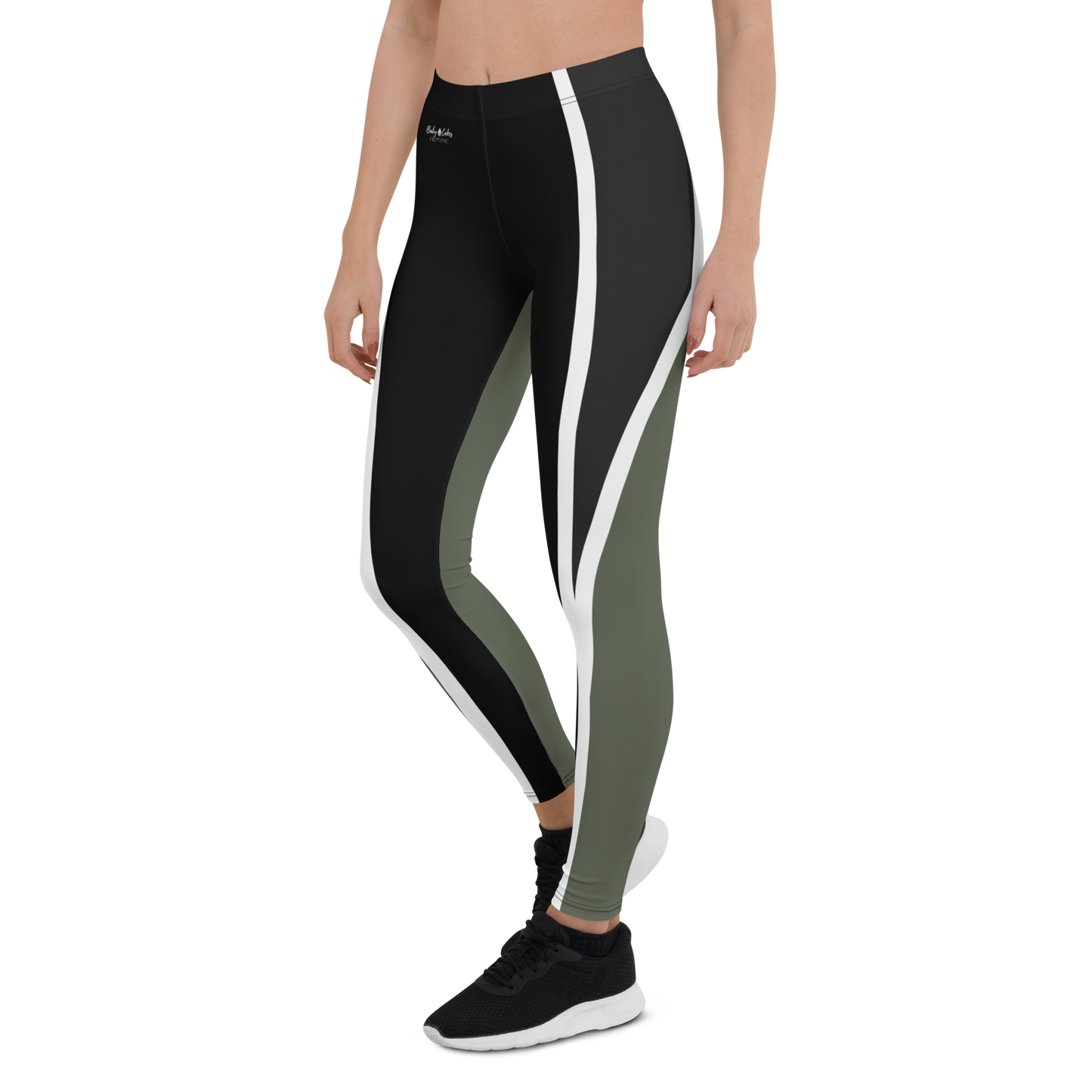 BabyCakes Regular Leggings - Green & Black Strip