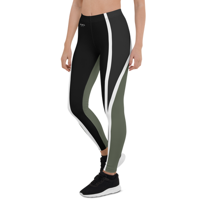 BabyCakes Regular Leggings - Green & Black Strip