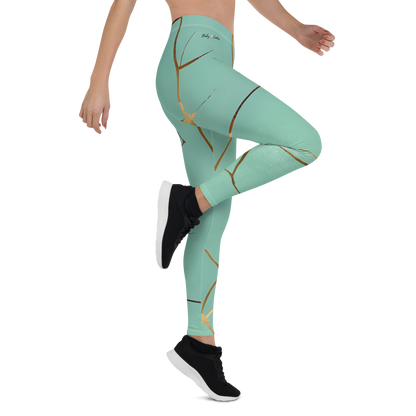 BabyCakes Regular Leggings - Teal & Gold