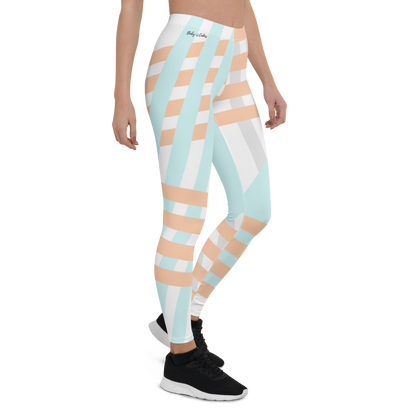 BabyCakes Regular Leggings - Blue & Peach Stripe