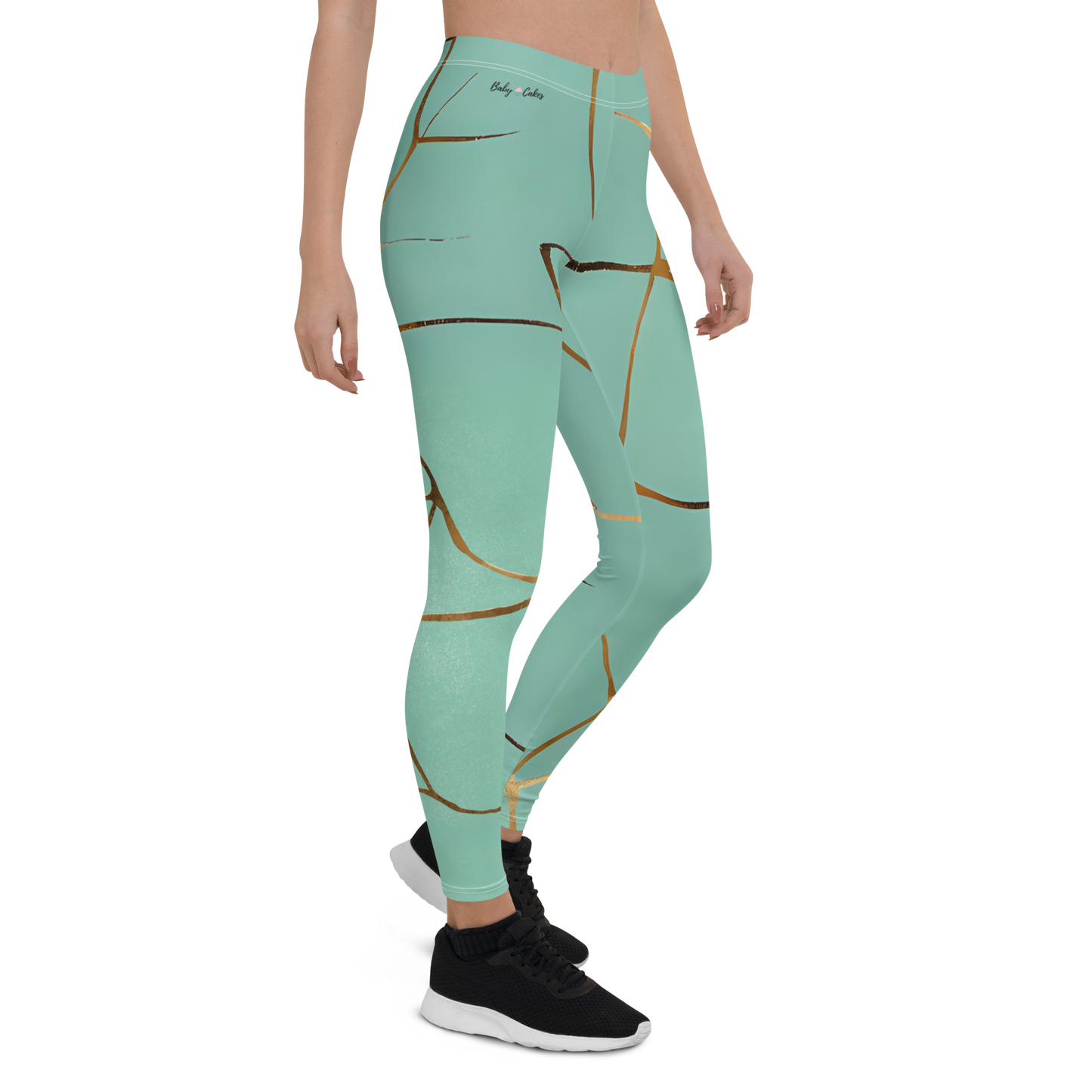 BabyCakes Regular Leggings - Teal & Gold