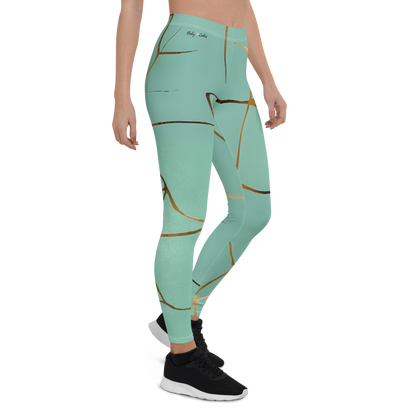 BabyCakes Regular Leggings - Teal & Gold