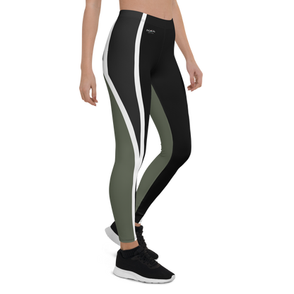 BabyCakes Regular Leggings - Green & Black Strip