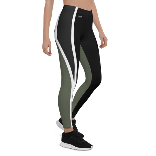 BabyCakes Regular Leggings - Green & Black Strip