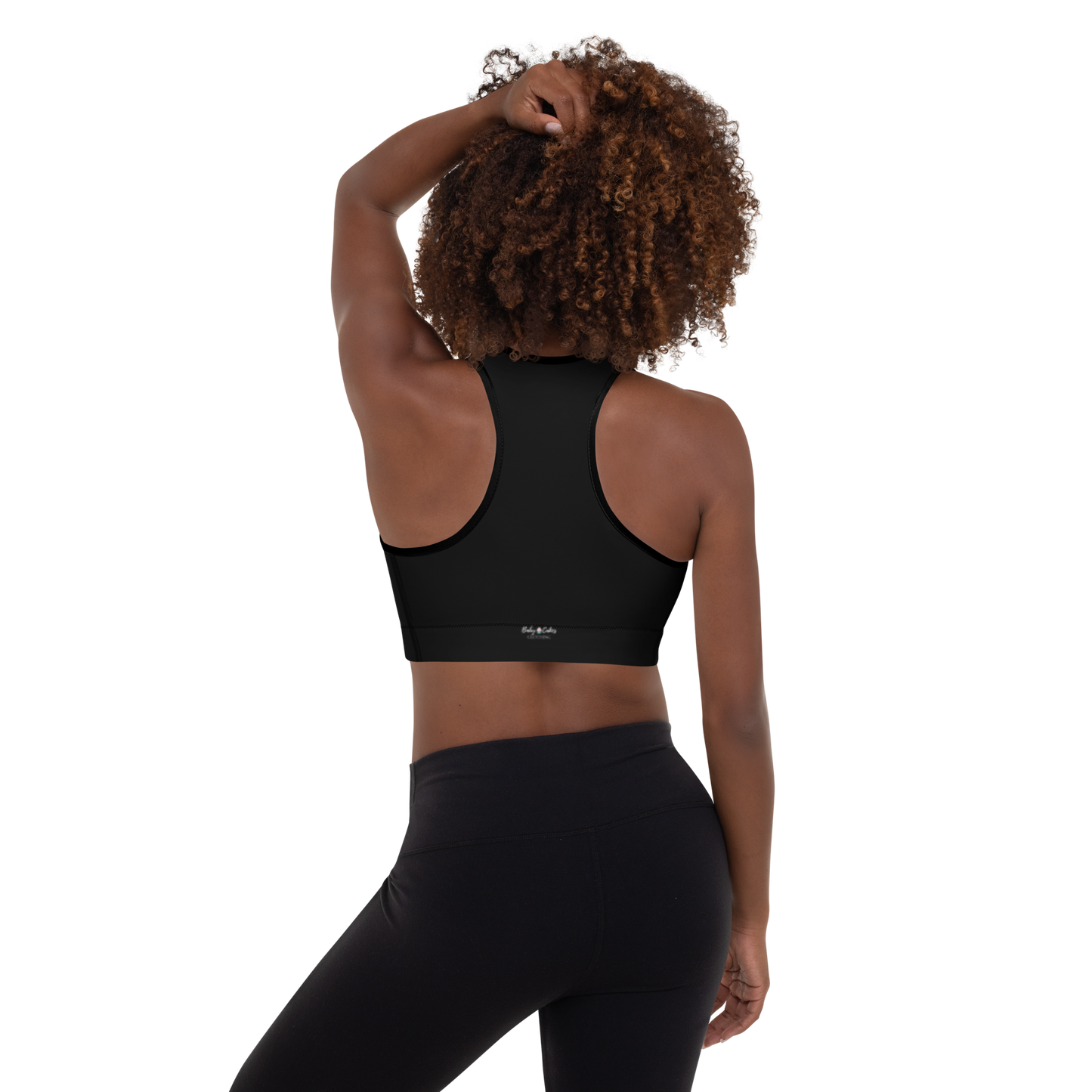 BabyCakes Padded Sports Bra - Circular Black