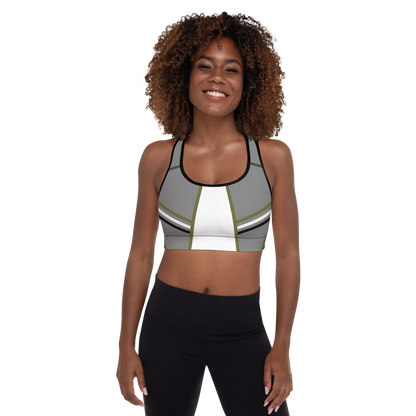 BabyCakes Padded Sports Bra - Green Stripe