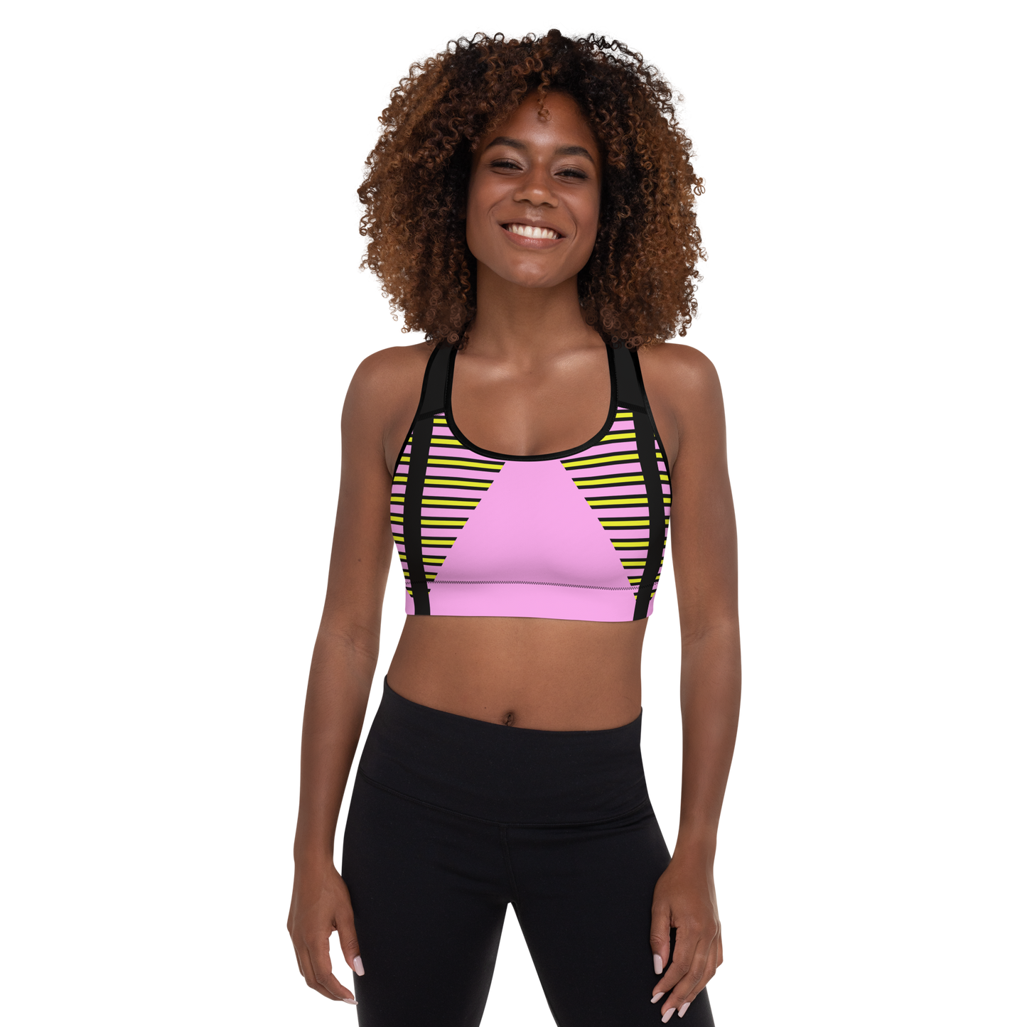 BabyCakes Padded Sports Bra - Pink Stepper