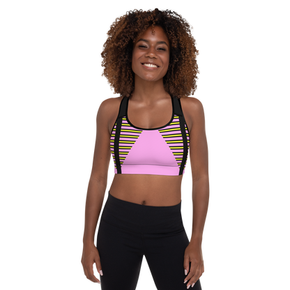 BabyCakes Padded Sports Bra - Pink Stepper