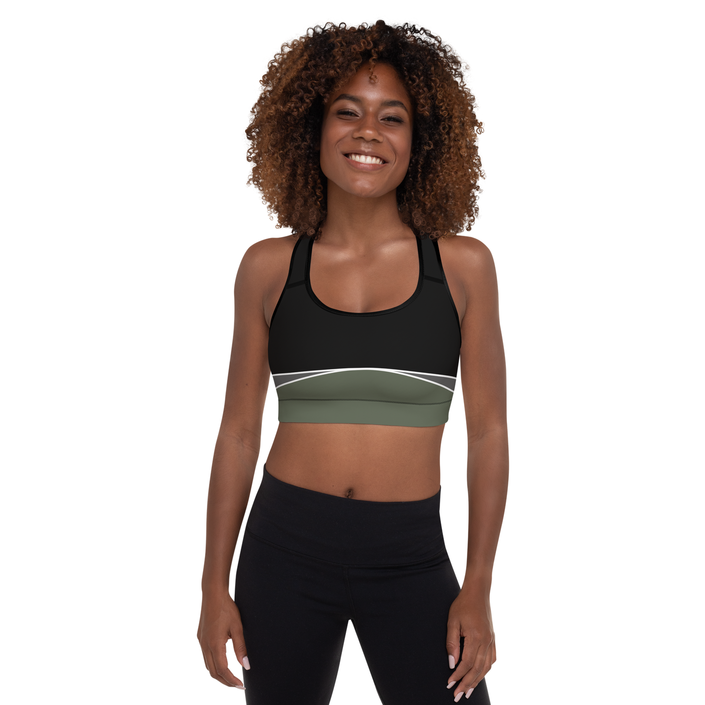 BabyCakes Padded Sports Bra - Half-Moon Green