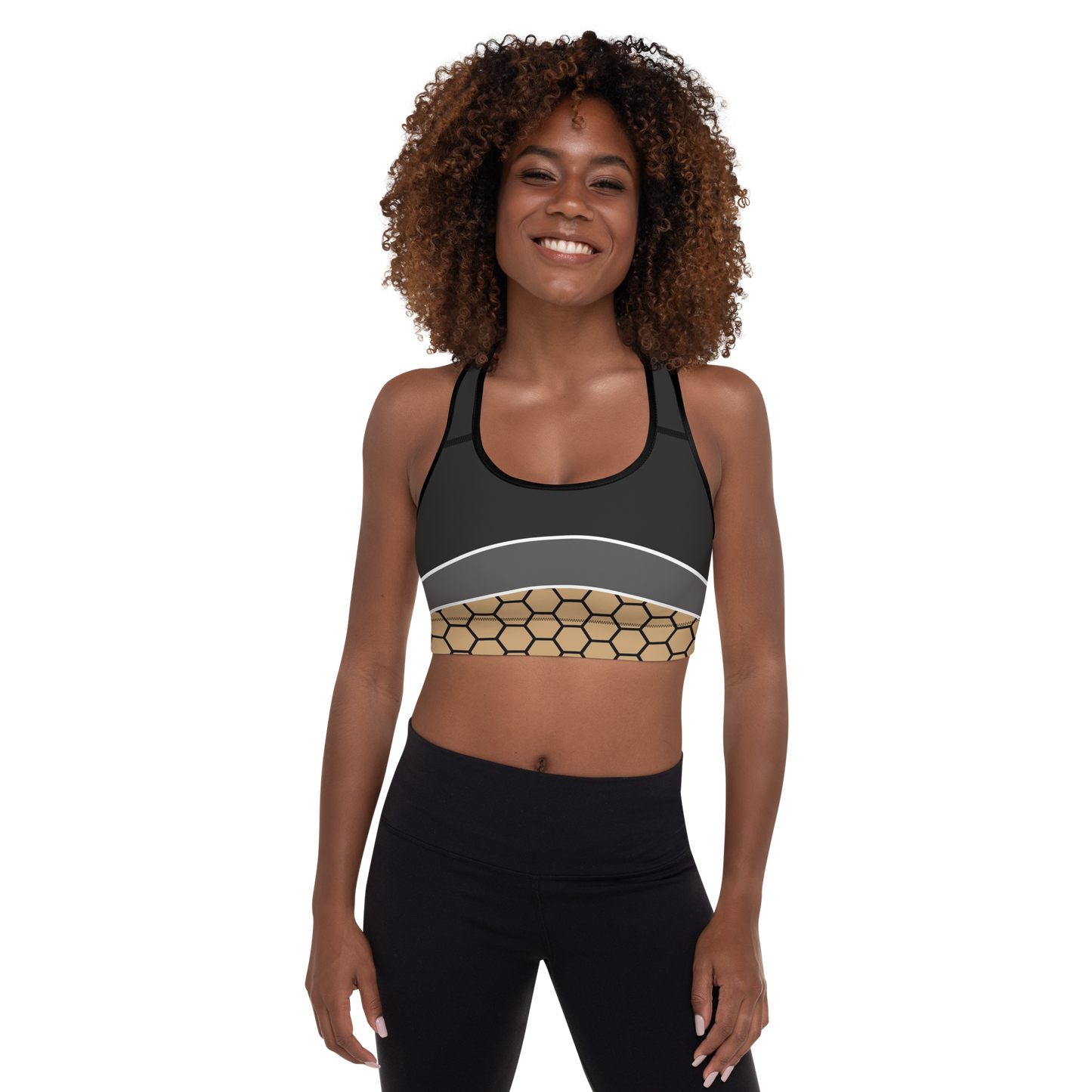 BabyCakes Padded Sports Bra - HoneyComb