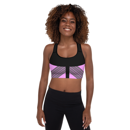 BabyCakes Padded Sports Bra - Pink & Black