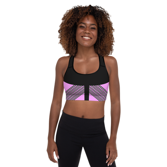 BabyCakes Padded Sports Bra - Pink & Black