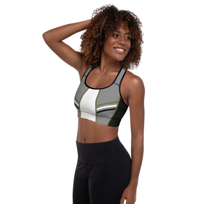 BabyCakes Padded Sports Bra - Green Stripe