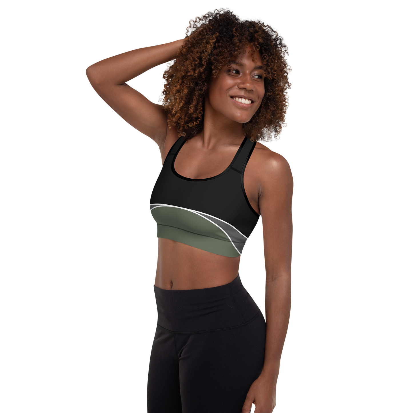 BabyCakes Padded Sports Bra - Half-Moon Green