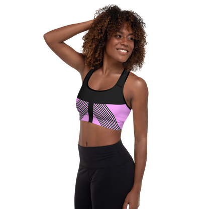 BabyCakes Padded Sports Bra - Pink & Black