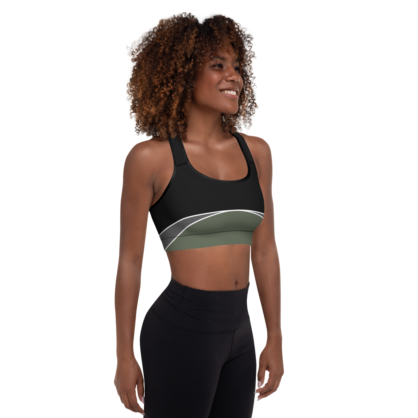 BabyCakes Padded Sports Bra - Half-Moon Green