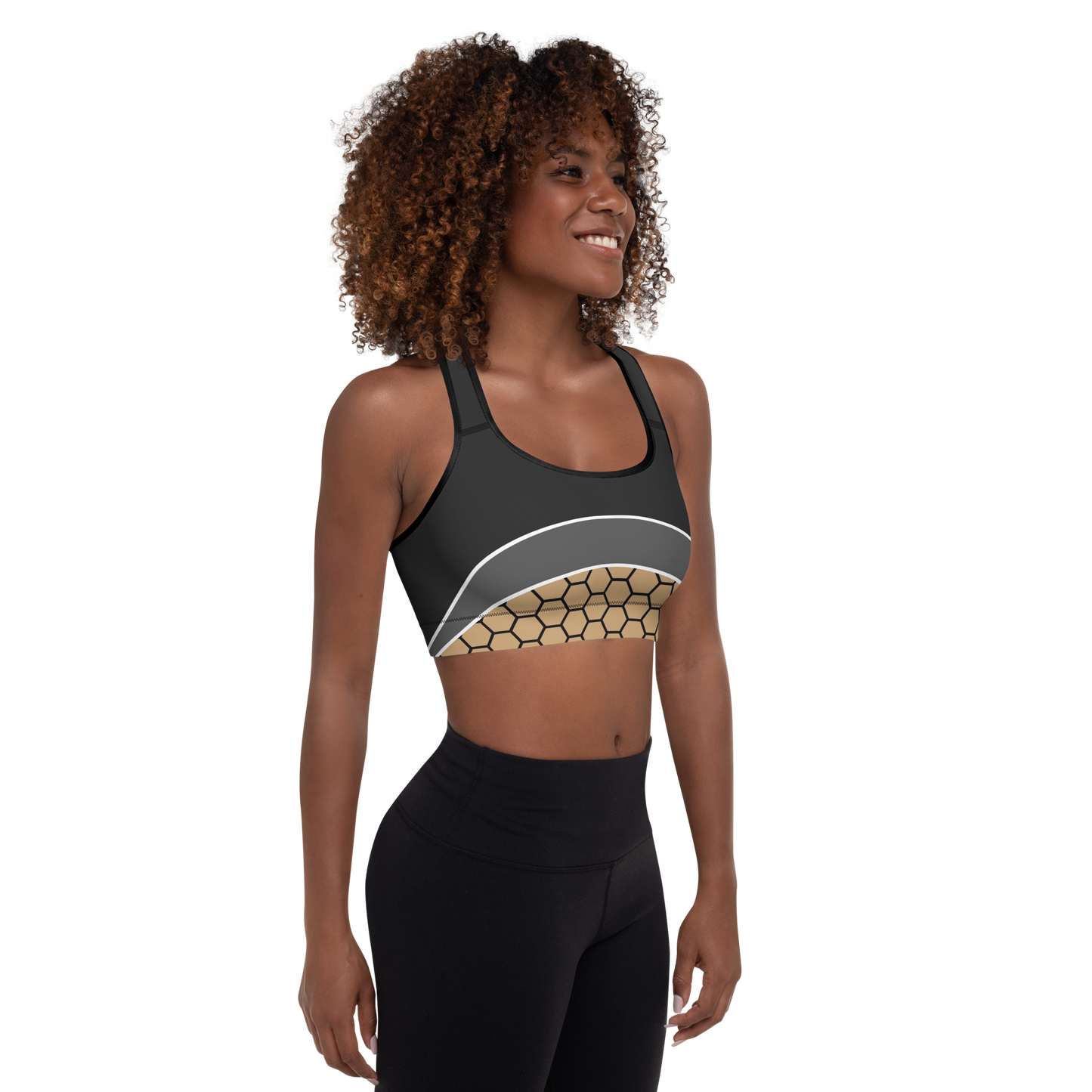 BabyCakes Padded Sports Bra - HoneyComb