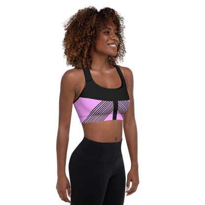 BabyCakes Padded Sports Bra - Pink & Black