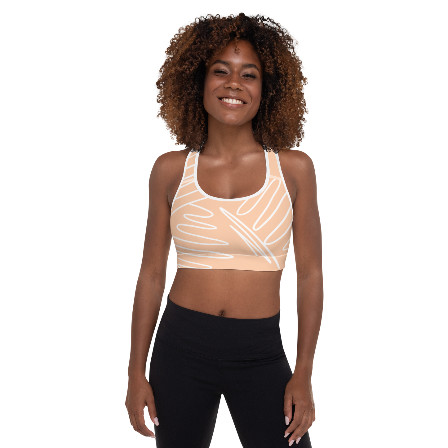 BabyCakes Padded Sports Bra - Peach Swirl