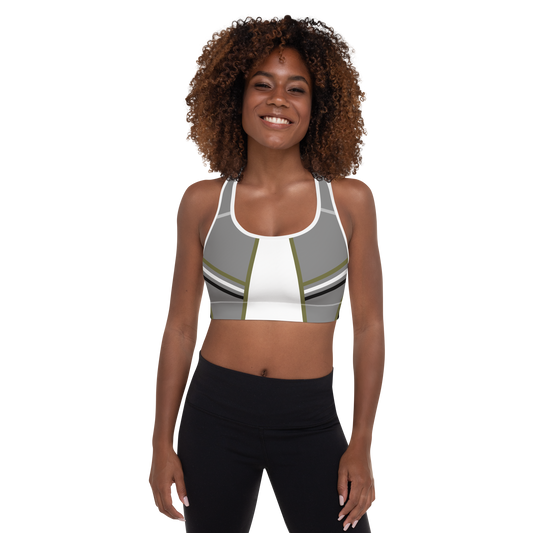 BabyCakes Padded Sports Bra - Green Stripe