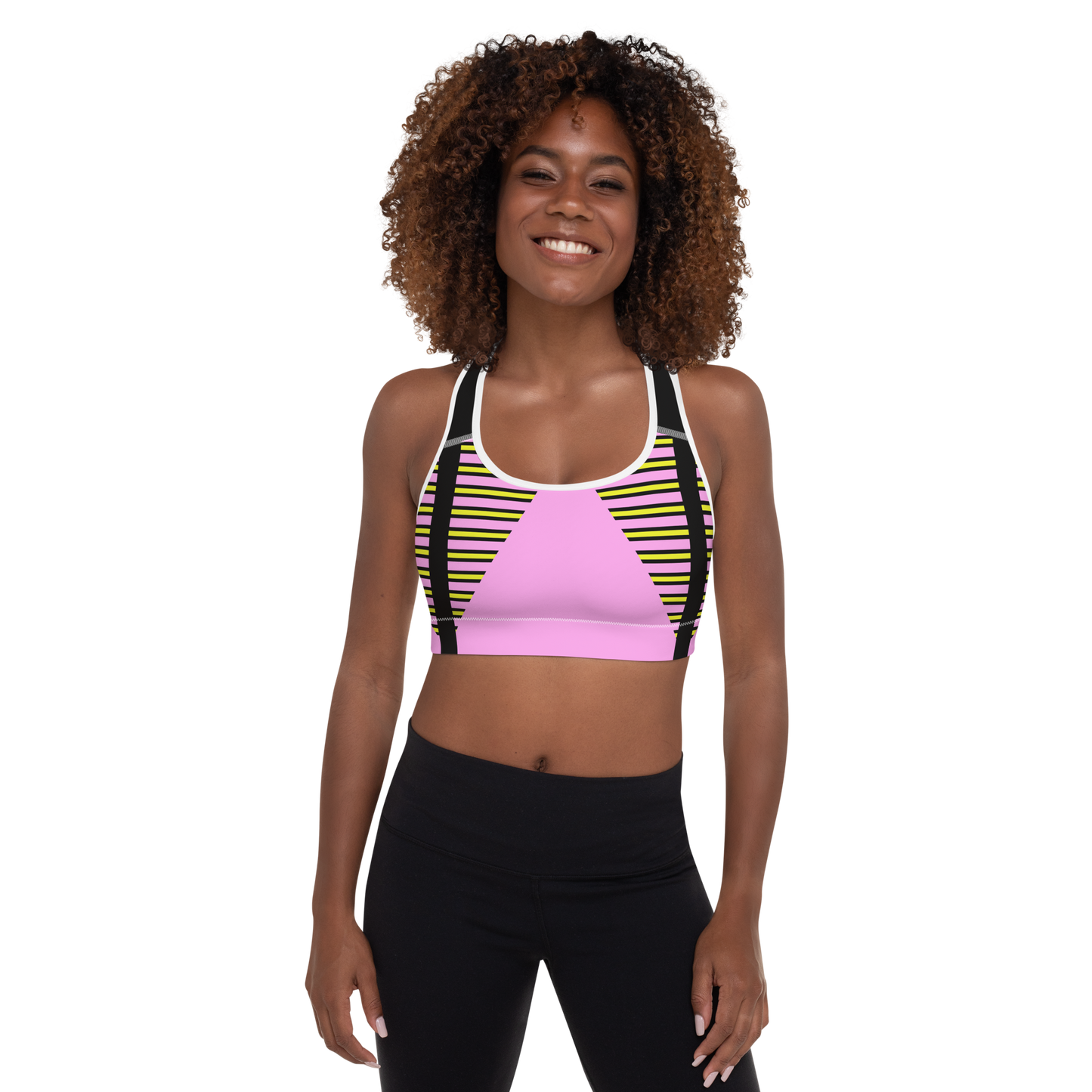 BabyCakes Padded Sports Bra - Pink Stepper