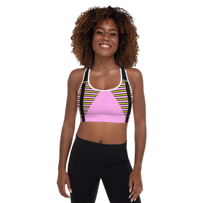 BabyCakes Padded Sports Bra - Pink Stepper