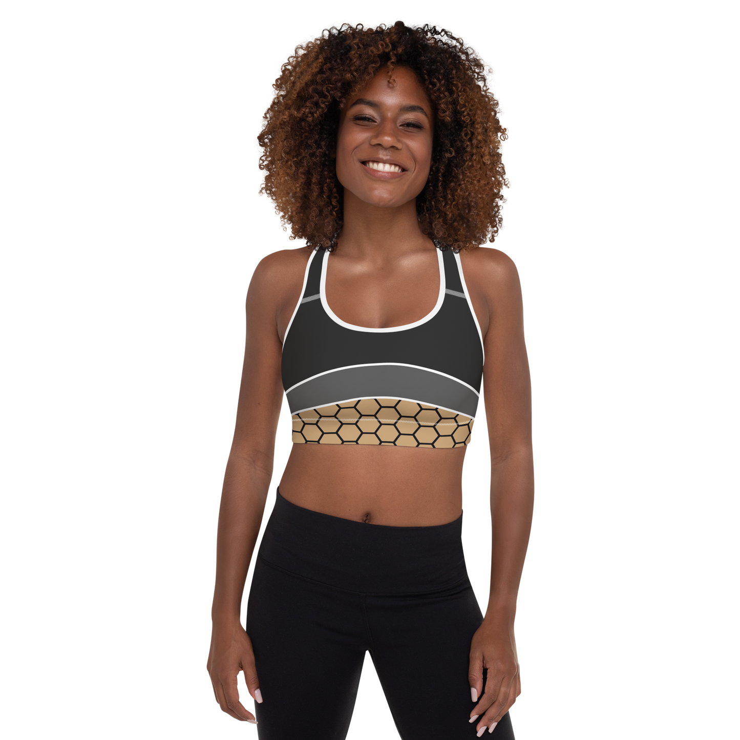 BabyCakes Padded Sports Bra - HoneyComb