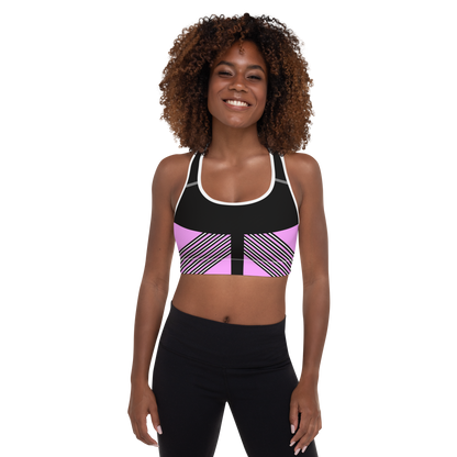 BabyCakes Padded Sports Bra - Pink & Black