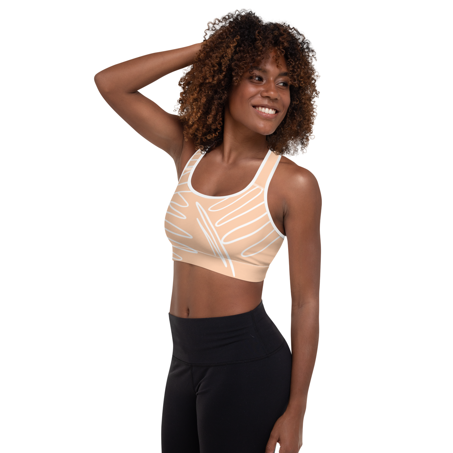 BabyCakes Padded Sports Bra - Peach Swirl