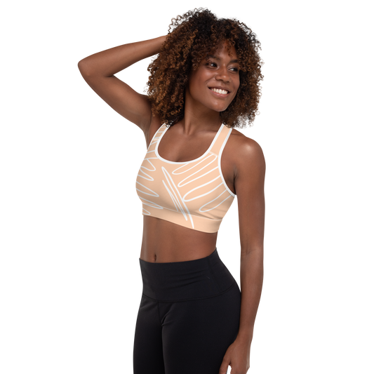 BabyCakes Padded Sports Bra - Peach Swirl