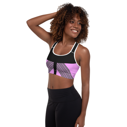 BabyCakes Padded Sports Bra - Pink & Black