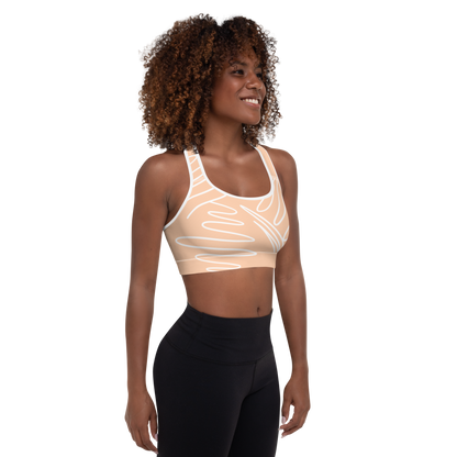 BabyCakes Padded Sports Bra - Peach Swirl