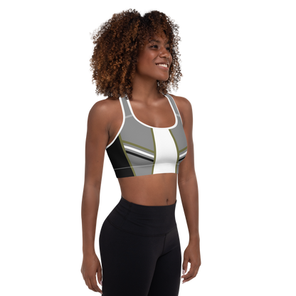 BabyCakes Padded Sports Bra - Green Stripe