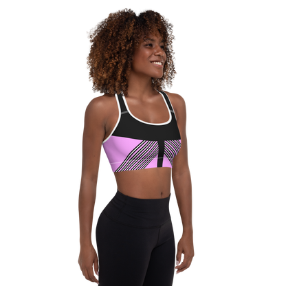 BabyCakes Padded Sports Bra - Pink & Black