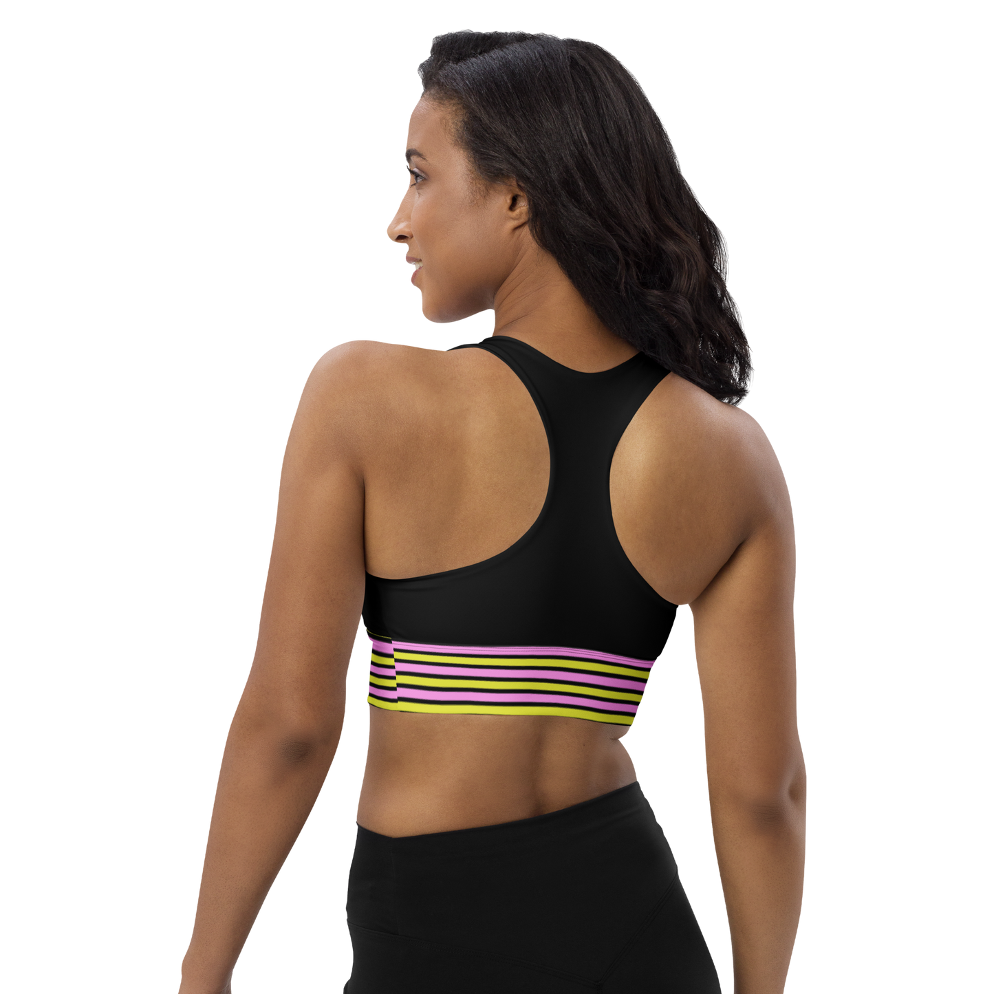 BabyCakes Longline Sports Bra - Pink Stepper