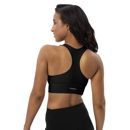 BabyCakes Longline Sports Bra - Circular Black