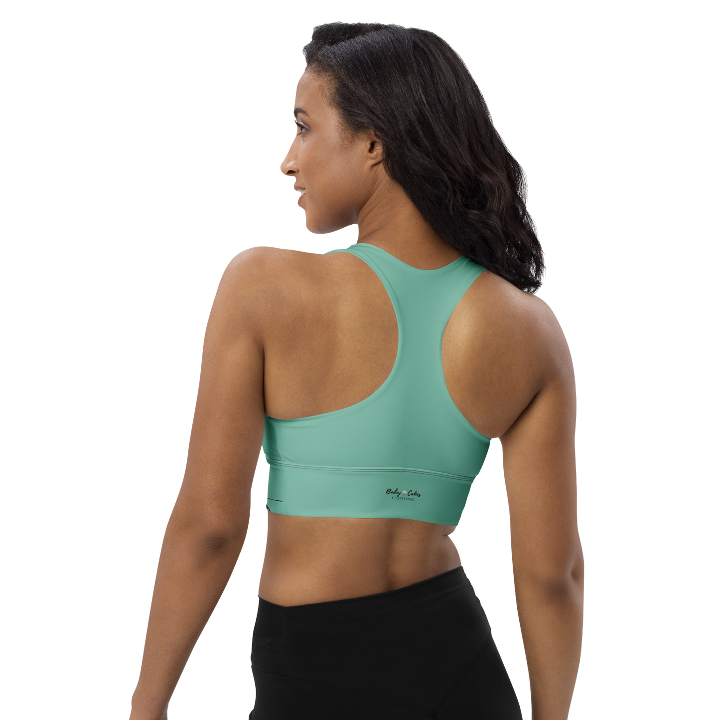 BabyCakes Longline Sports Bra - Teal & Gold