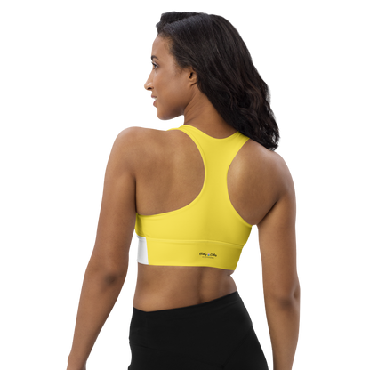 BabyCakes Longline Sports Bra - Black & Yellow