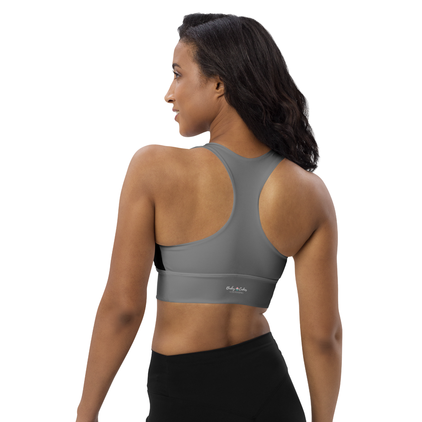 BabyCakes Longline Sports Bra - Green Stripe