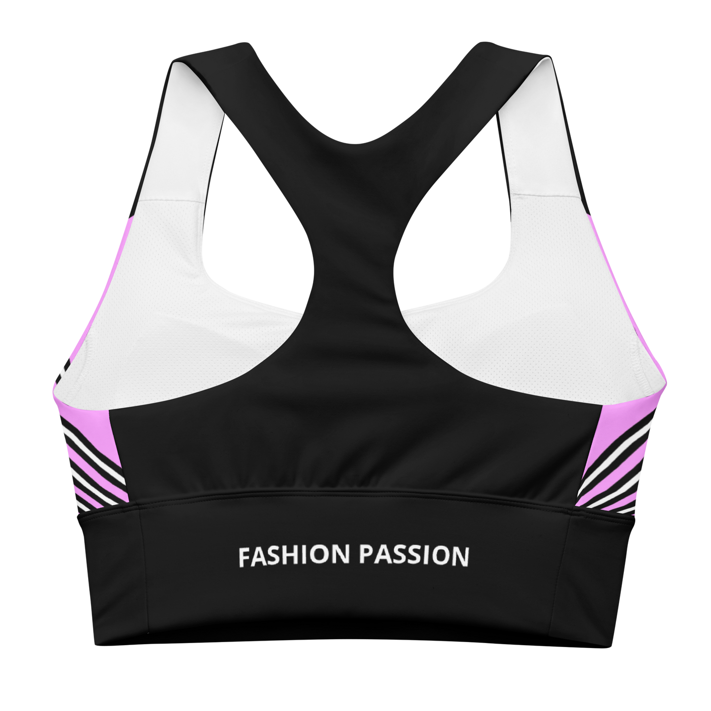 BabyCakes Longline Sports Bra - 'Fashion Passion' - Pink & Black