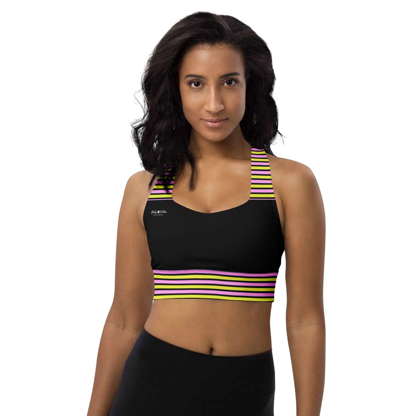 BabyCakes Longline Sports Bra - Pink Stepper