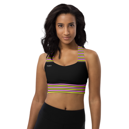 BabyCakes Longline Sports Bra - Pink Stepper