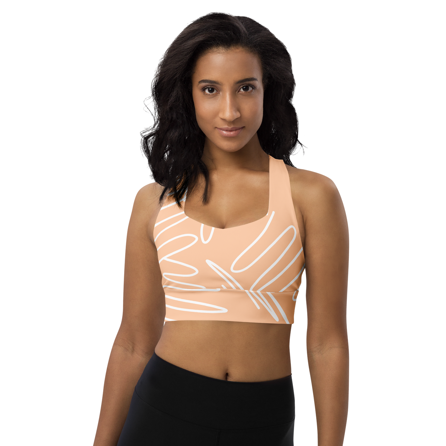 BabyCakes Longline Sports Bra - Peach Swirl