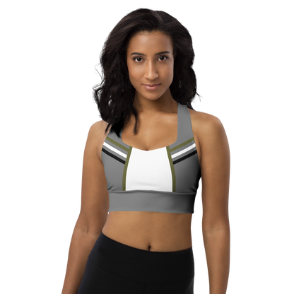 BabyCakes Longline Sports Bra - Green Stripe